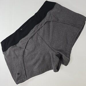 CRZ YOGA Athletic Running Shorts Women’s Size L Gray Elastic Waist Zipper Pocket